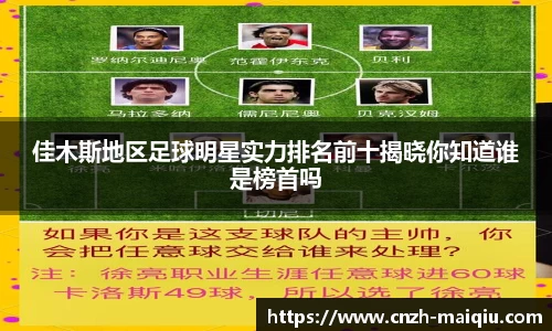 佳木斯地区足球明星实力排名前十揭晓你知道谁是榜首吗